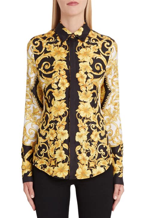 versace silk shirt women|Versace Shirts, Blouses and Tops for Women.